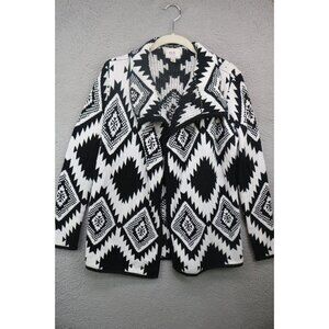 ECI Santa Fe Black/White Sweater Cardigan-Size Small-Western-Cowgirl